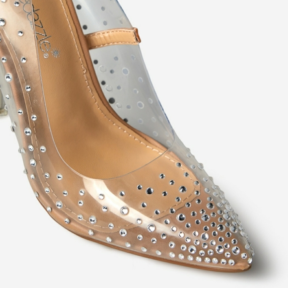 Aileana Pointed Toe Clear Pumps - Picture 4 of 7